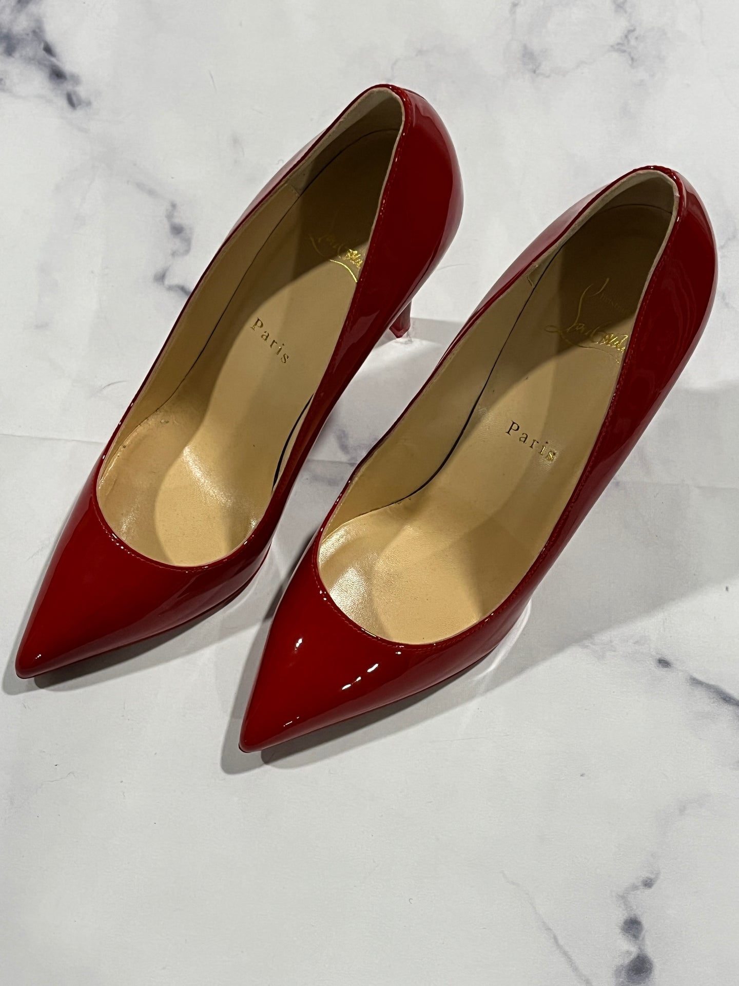 Christian Louboutin Red Leather Patent Pumps