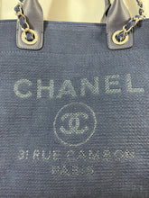 Load image into Gallery viewer, Chanel Bleu Fonce Large Deauville Tote Handbag
