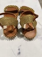 Load image into Gallery viewer, Christian Louboutin Gold Spike Flat Sandals
