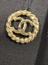Load image into Gallery viewer, Chanel  CC Gold Tone Rope Earrings

