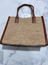 Load image into Gallery viewer, Christian Louboutin Large Top Handle Leather-Trimmed Raffia Tote
