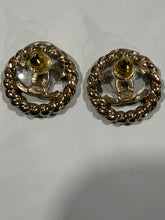Load image into Gallery viewer, Chanel  CC Gold Tone Rope Earrings
