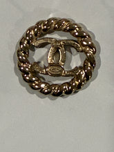 Load image into Gallery viewer, Chanel  CC Gold Tone Rope Earrings
