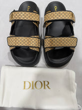 Load image into Gallery viewer, Dior Dioract Raffia Black Leather Slide
