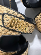 Load image into Gallery viewer, Dior Dioract Raffia Black Leather Slide
