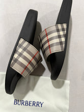 Load image into Gallery viewer, Burberry Furley Check Rubber Slides
