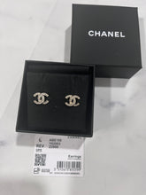 Load image into Gallery viewer, Chanel Mini CC Gold Tone Crystal Stud Earrings
