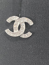 Load image into Gallery viewer, Chanel Mini CC Silver Tone Crystal Stud Earrings
