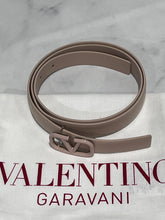 Load image into Gallery viewer, Valentino Garavani Ivory Leather Skinny Belt With V Logo Buckle
