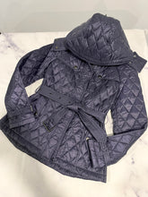 Load image into Gallery viewer, Burberry Navy Quilted Finsbridge Short Hooded Jacket
