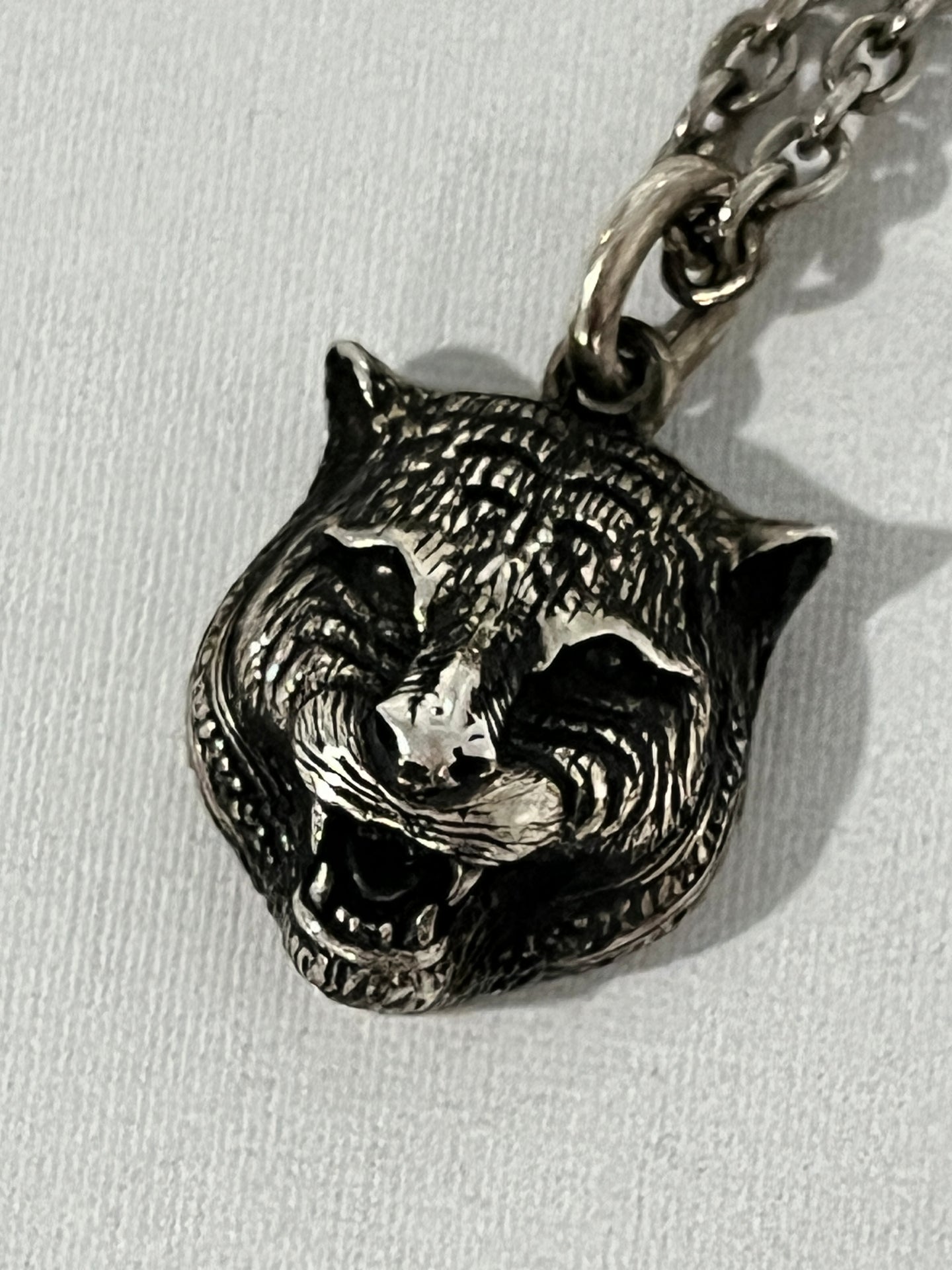 Pendant Sterling Tiger Pendant Gucci Gucci Silver Gatto Feline