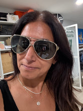 Load image into Gallery viewer, Saint Laurent YSL Gold tone Aviator Sunglasses
