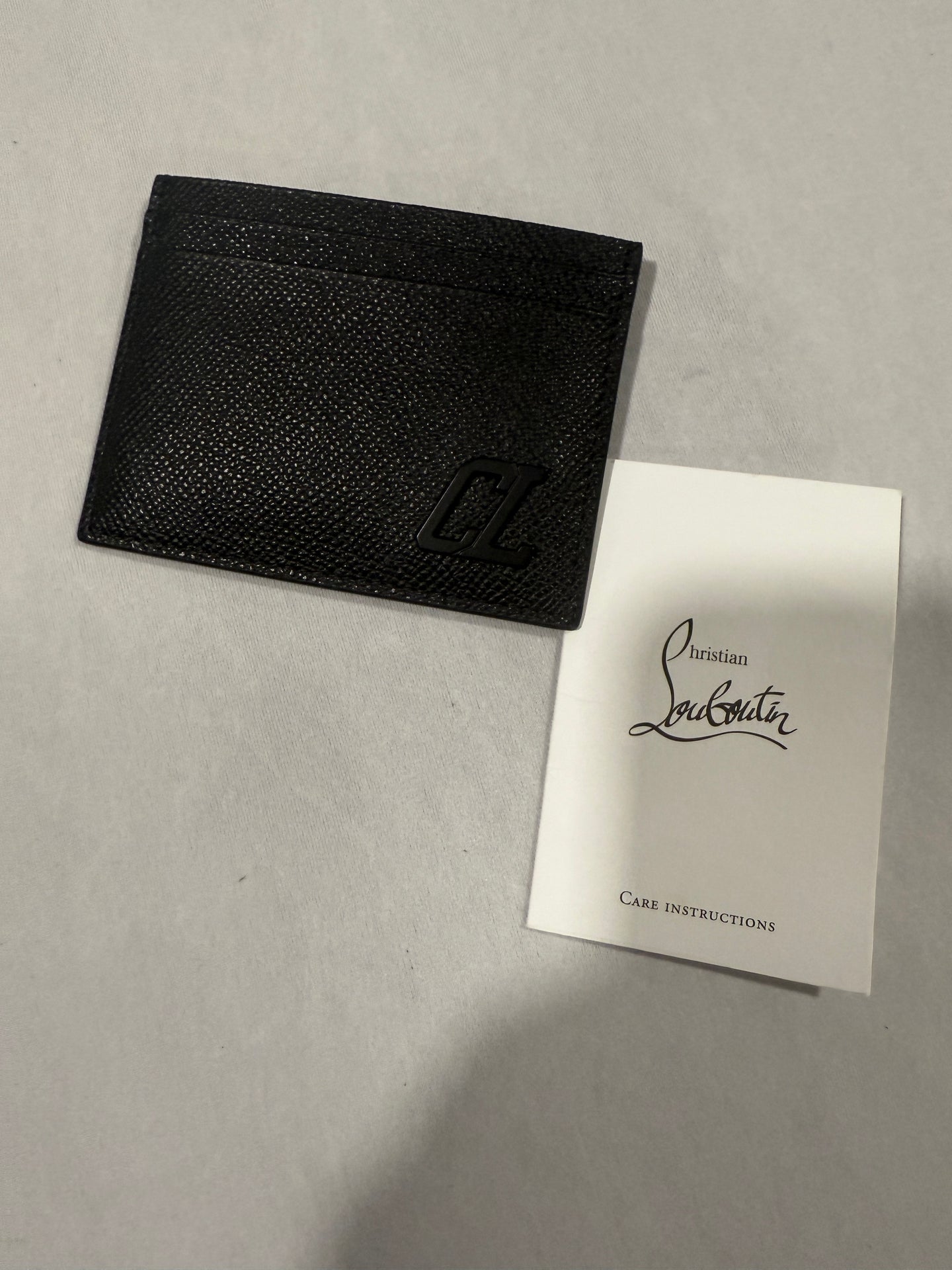 Christian Louboutin Black Leather Card Case