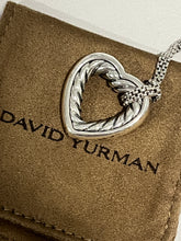 Load image into Gallery viewer, David Yurman Open Heart Sterling Silver Open Heart Cable Pendant Necklace
