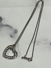 Load image into Gallery viewer, David Yurman Open Heart Sterling Silver Open Heart Cable Pendant Necklace
