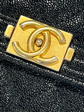 Load image into Gallery viewer, Chanel Black Caviar Boy Flap Card Case
