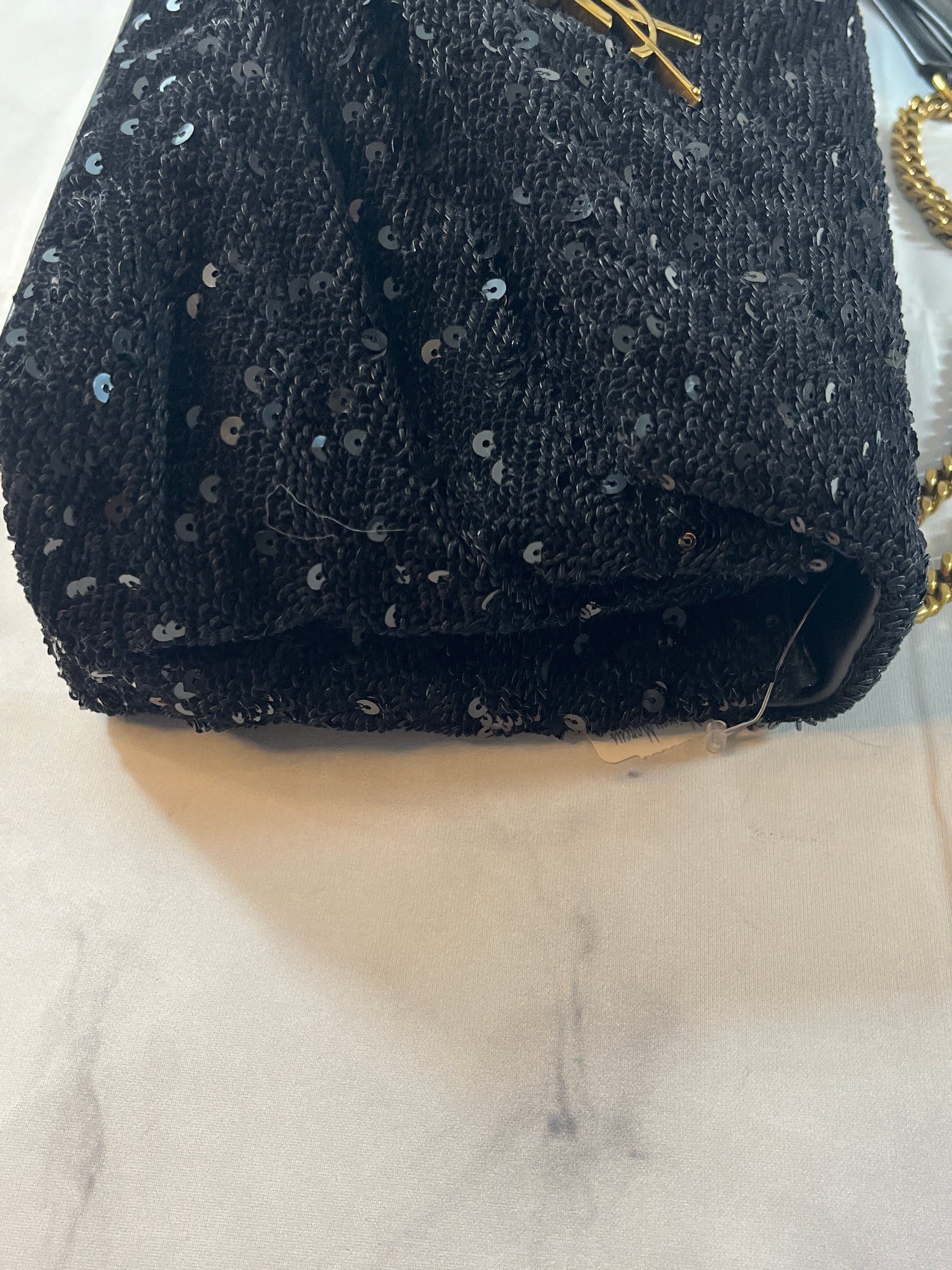 Saint Laurent YSL Small Puffer Sequin Clutch Bag