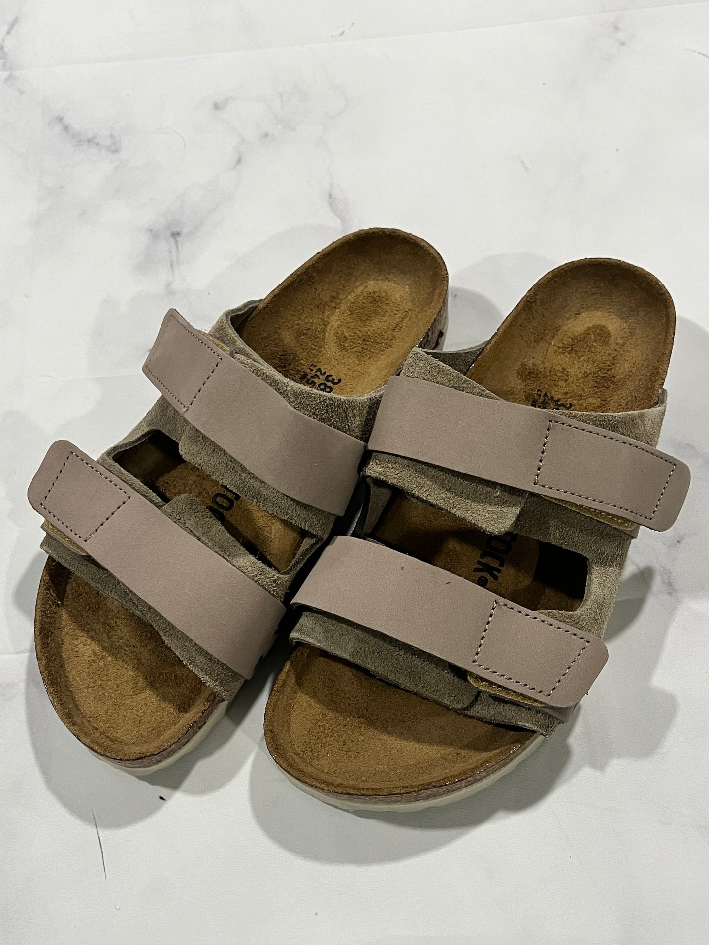 Birkenstock Uji Taupe Slide Sandals