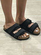 Load image into Gallery viewer, Birkenstock Uji Black Slide Sandalsv
