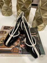 Load image into Gallery viewer, Chanel 26K  Black/White Patent Leather Mary Jane
