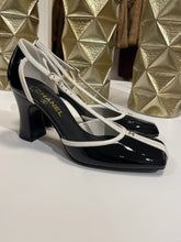 Load image into Gallery viewer, Chanel 26K  Black/White Patent Leather Mary Jane
