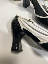 Load image into Gallery viewer, Chanel 26K  Black/White Patent Leather Mary Jane
