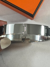 Load image into Gallery viewer, Hermes Black Palladium Plated H Clic Clac Bangle
