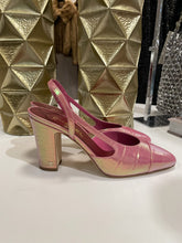 Load image into Gallery viewer, Chanel 26K  Iridescent Pink Croc Embossed Slingback
