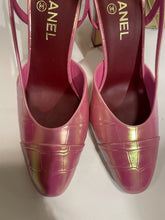 Load image into Gallery viewer, Chanel 26K  Iridescent Pink Croc Embossed Slingback

