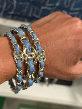 Load image into Gallery viewer, Chanel 25P Denim Gold Tone 3pc Bangle Set
