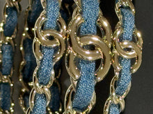 Load image into Gallery viewer, Chanel 25P Denim Gold Tone 3pc Bangle Set
