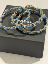 Load image into Gallery viewer, Chanel 25P Denim Gold Tone 3pc Bangle Set
