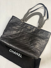 Load image into Gallery viewer, Chanel Black Quilted Leather Chain Turnlock Tote
