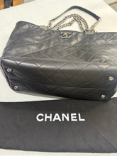 Load image into Gallery viewer, Chanel Black Quilted Leather Chain Turnlock Tote
