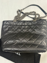 Load image into Gallery viewer, Chanel Black Quilted Leather Chain Turnlock Tote
