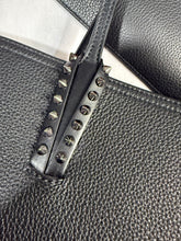 Load image into Gallery viewer, Christian Louboutin Large Cabata Black Leather Rainbow Patent Tote
