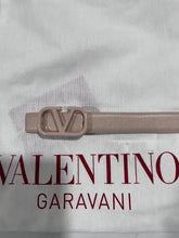 Load image into Gallery viewer, Valentino Garavani Ivory Leather Skinny Belt With V Logo Buckle
