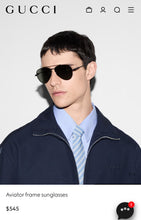 Load image into Gallery viewer, Gucci Black Aviator Sunglasses
