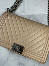 Load image into Gallery viewer, Chanel Light Pink Medium Large Le Boy Chevron Quilted Flap Calfskin
