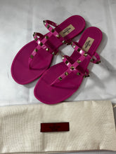 Load image into Gallery viewer, Valentino Hot Pink Jelly Rockstud Thong Sandals
