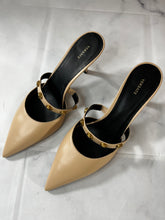 Load image into Gallery viewer, Versace Ivory Gold Hardware Mules

