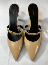 Load image into Gallery viewer, Versace Ivory Gold Hardware Mules
