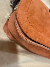Load image into Gallery viewer, Loewe Orange Suede Tan Leather Shoulder Bag

