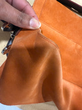 Load image into Gallery viewer, Loewe Orange Suede Tan Leather Shoulder Bag
