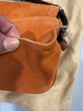 Load image into Gallery viewer, Loewe Orange Suede Tan Leather Shoulder Bag
