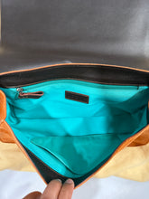 Load image into Gallery viewer, Loewe Orange Suede Tan Leather Shoulder Bag
