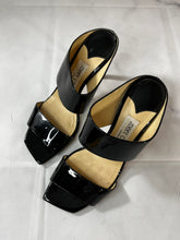 Load image into Gallery viewer, Jimmy Choo Black Patent Leather Slides Size 36
