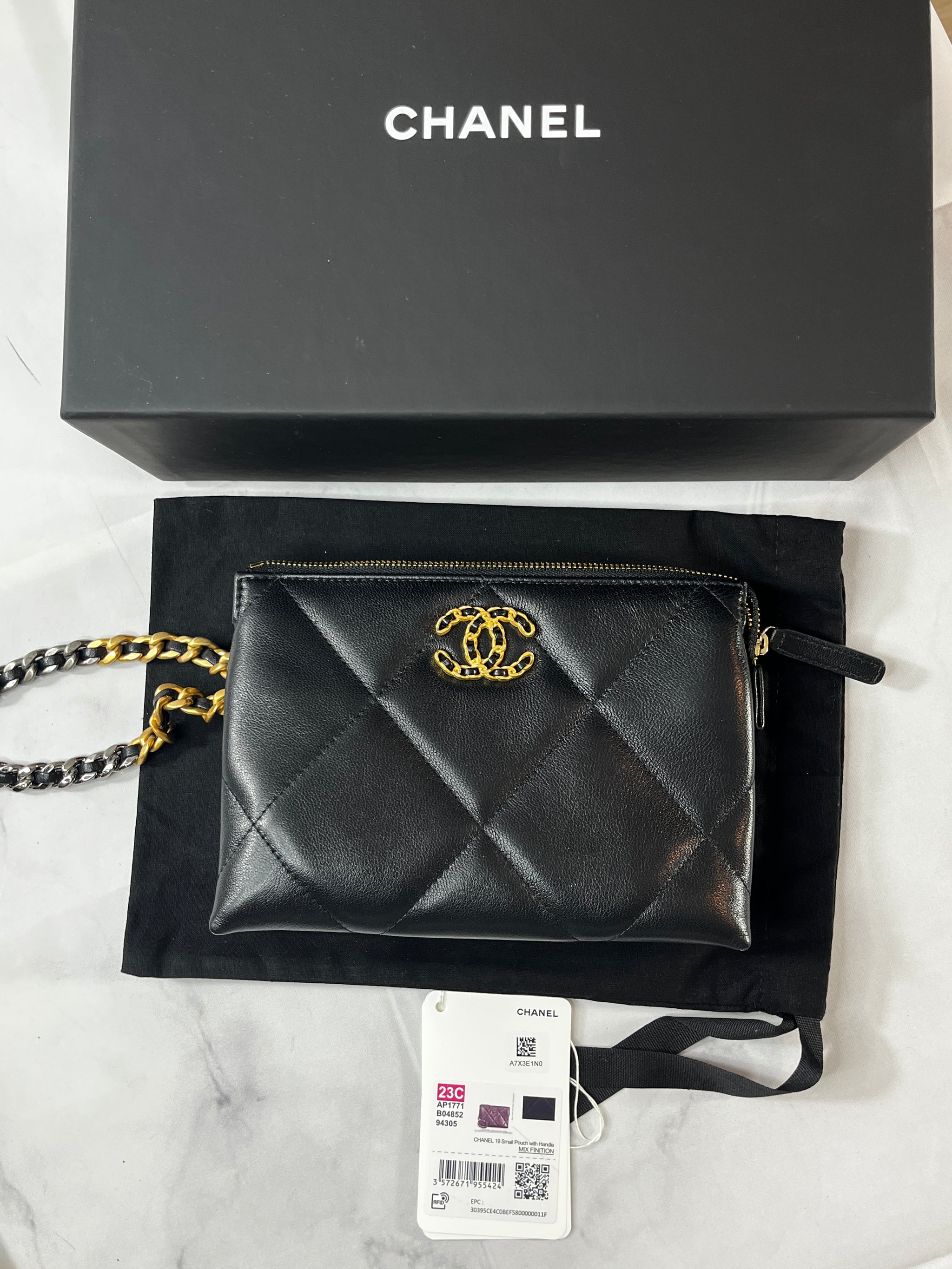 Chanel 19 Black Quilted Wristlet Clutch Bag – The Millionaires Closet