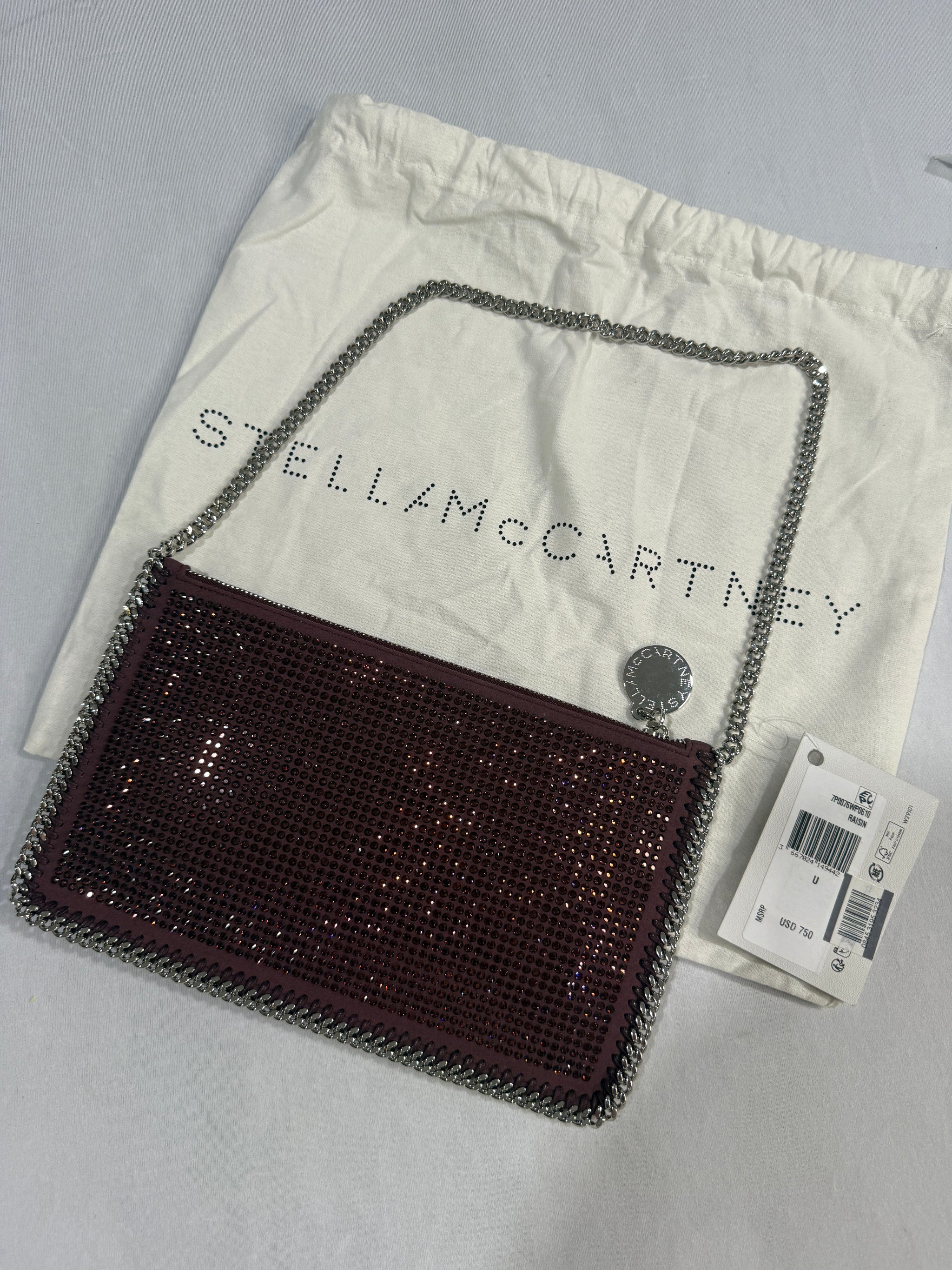Stella McCartney Falabella Raisin Crystal Pouchette – The
