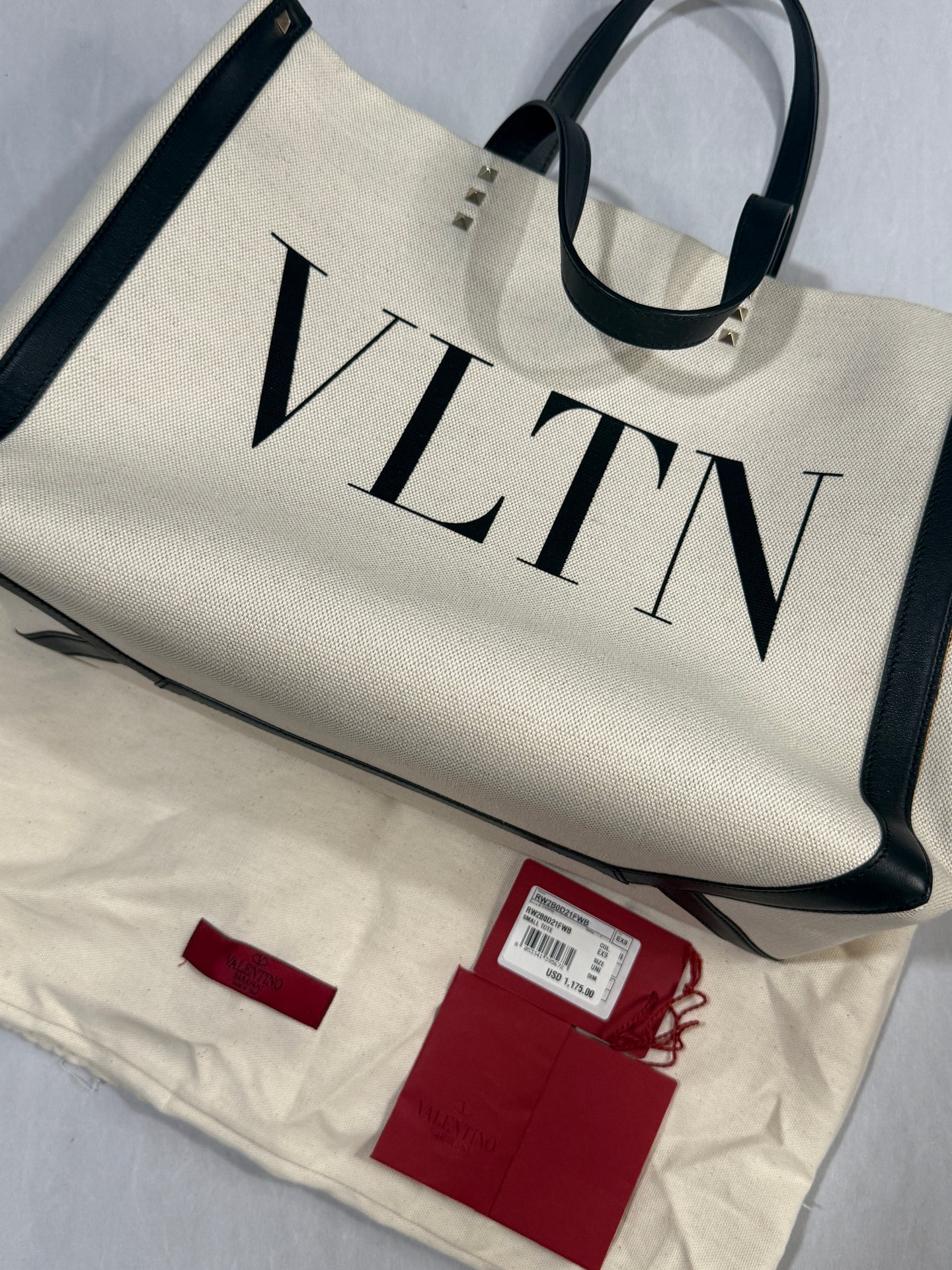 Valentino Rockstud Canvas Tote